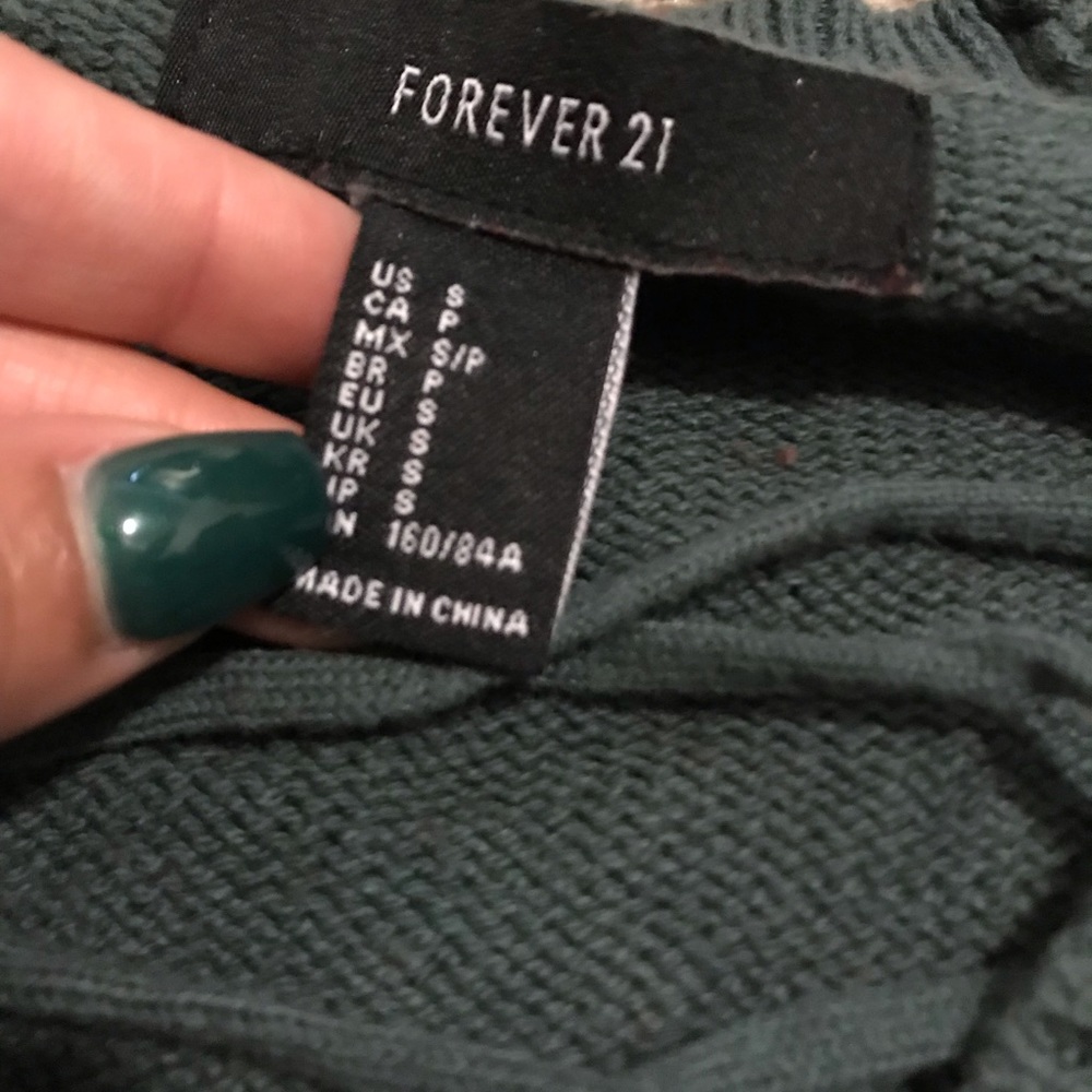 Olive tie front sweater